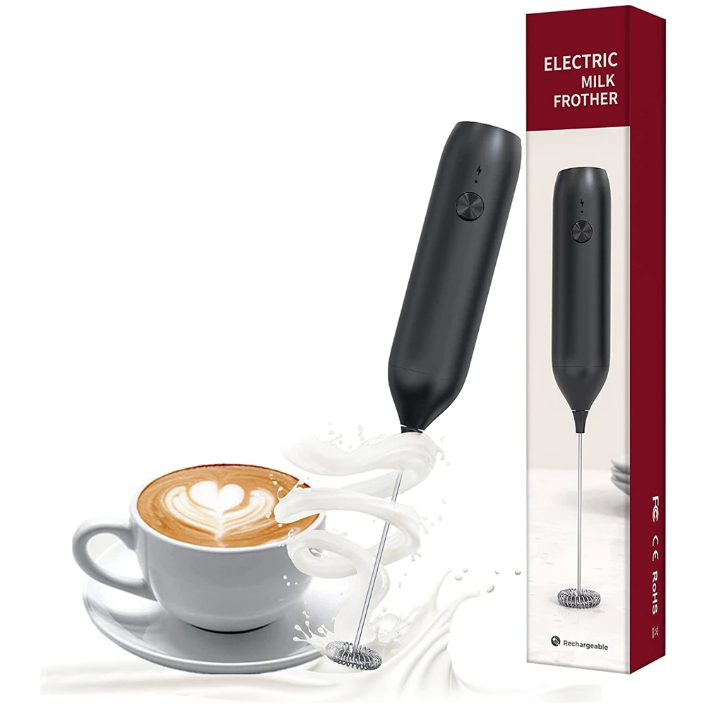 

Milk Frother Updated Models Electric Frother for Coffee, with Built-In Lithium Battery for Bulletproof Coffee,Cappuccino