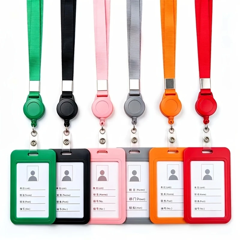 2pcs【Rope*1+Card Holder*1】Employee ID Card Holder, Student ID Card Holder, Staff Work Badge Holder, ID Card Holder, Name Tag Hol