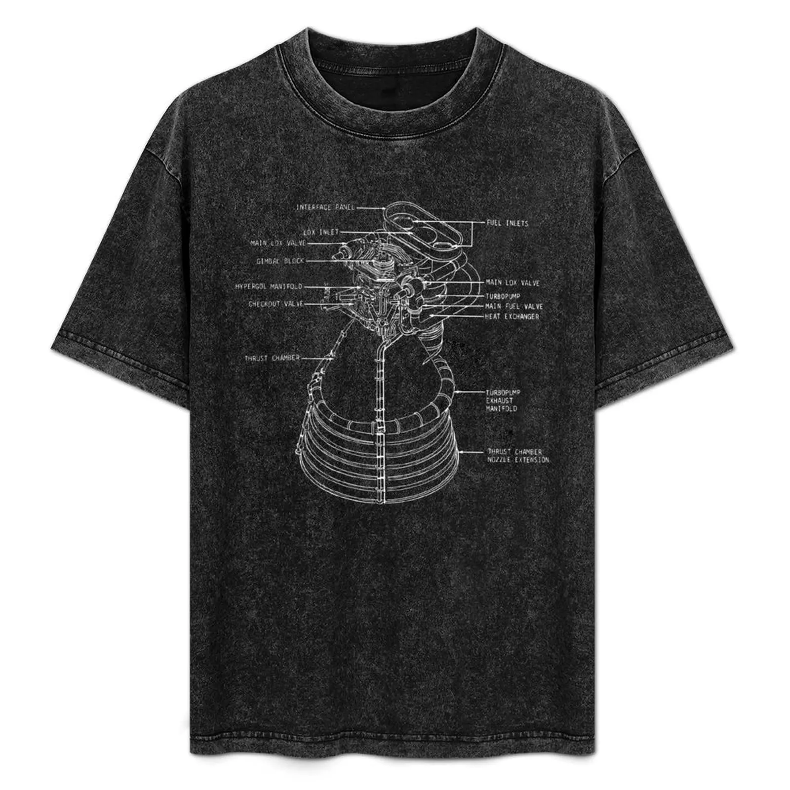 

F-1 Rocket Motor Saturn V Schematic Blueprint T-Shirt man t shirt cute clothes fashion shirts men tshirt