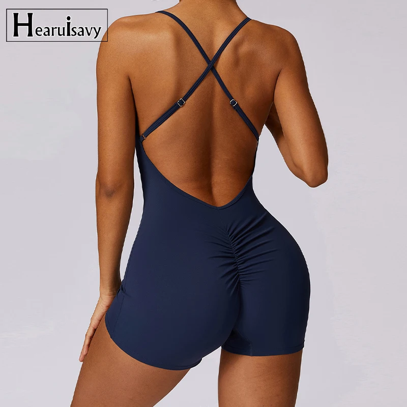 Sexy Short Sports Jumpsuit Women Gym One Piece Suit Female Soft Yoga Clothing Fitness Rompers Workout Bodysuits Women Sportswear