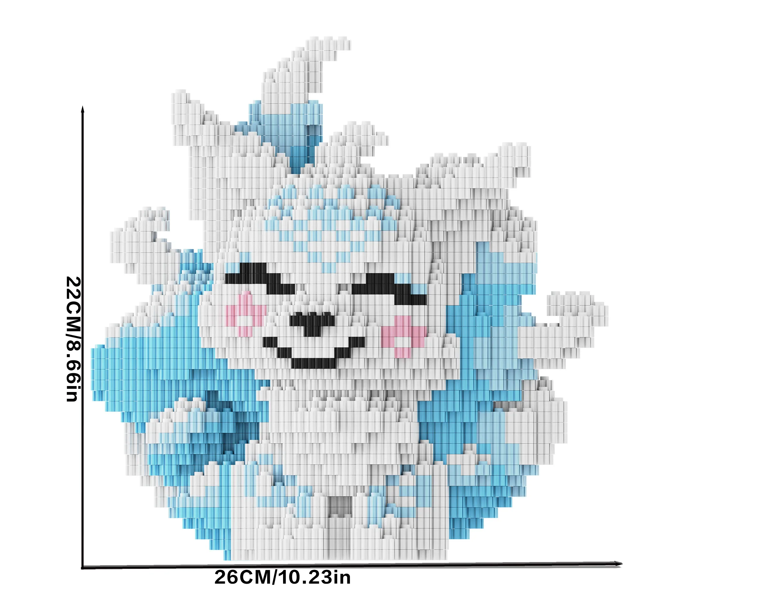 5360 pièces de blocs de construction de renard bleu à neuf queues, cadeaux d'anniversaire de vacances, décoration de bureau et de maison, jouets créatifs d'assemblage DIY pour les 14 ans et plus