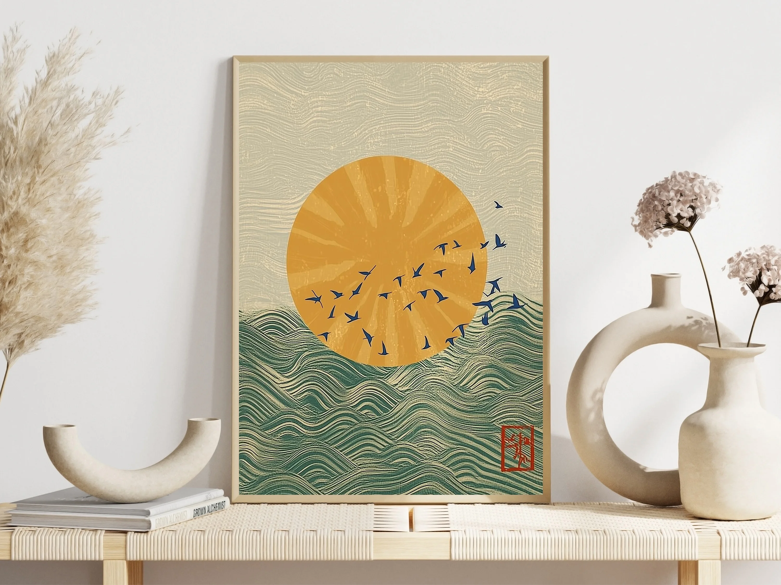 ملصق طائر الكركي الياباني الشا - مراجعة Japanese Zen Lifestyle وسعره