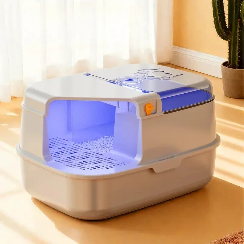 Stainless Steel Jewelry Training Side Entrance Litter Box Accessories Defecation Litter Box Areneros Para Gatos Pet Products