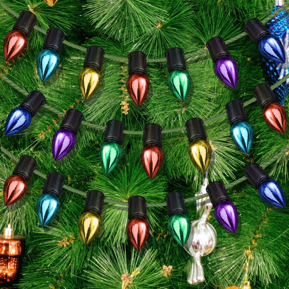 20/5m Colorful Bulbs String Garland Xmas Tree Ornaments for Navidad New Year Party Lighting Strings Home Decoration Gift Not LED