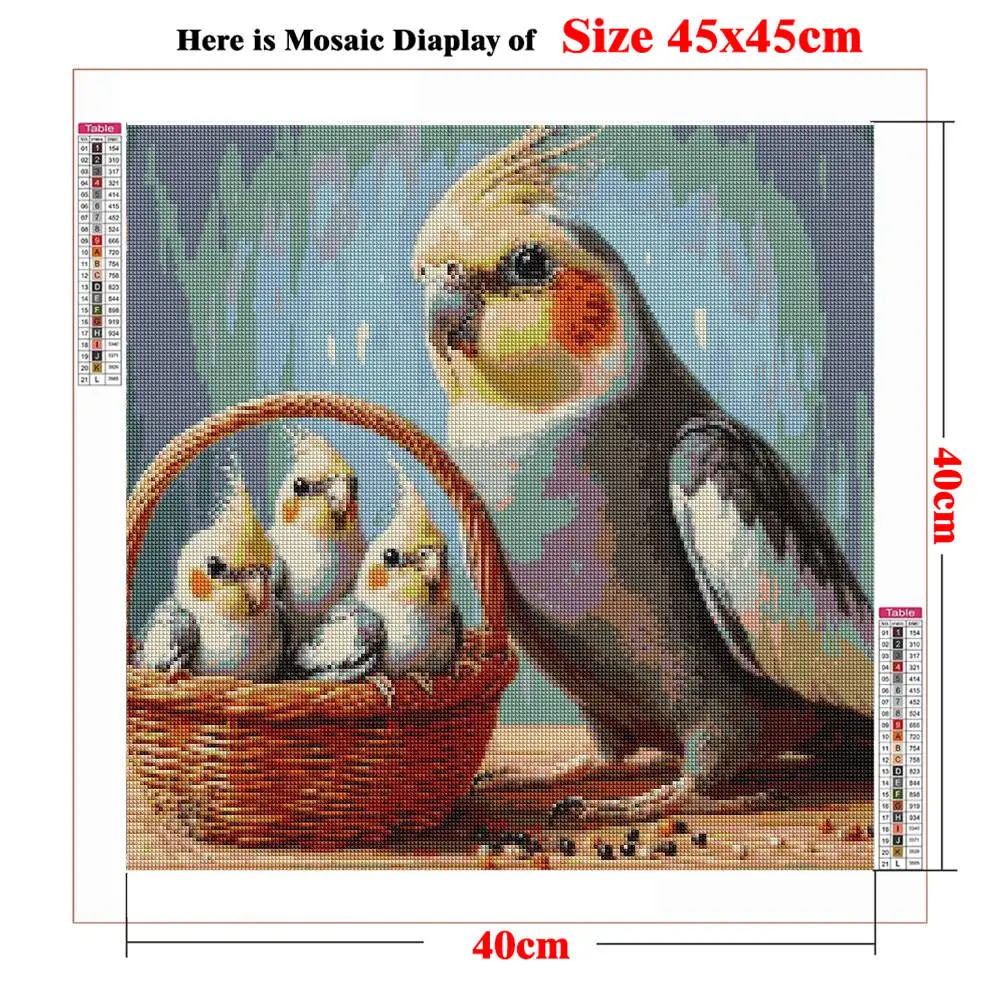 노란색 Cockatiel 조류 아트 전체 드릴 라운드 다이아몬드 아트 키트, 앵무새 DIY 패턴 다이아몬드 그림 애완 동물 그림 동물 애호가 선물