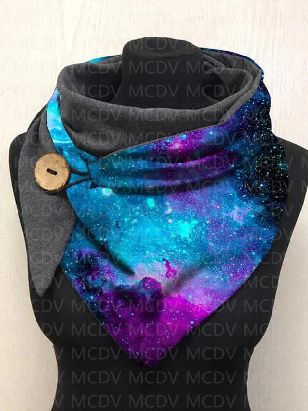 MCDV Galaxy 3D Printed Warm Fleece Casual Scarf And Shawl for Women Warm and comfortable Scarf 01