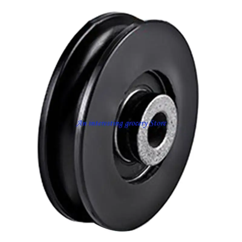 652D Nylon Bearing Pulley Wheel Round Black Wheel Cable Gym Fitness Equipment Part Exercise Machine Part and Pulley Accessory