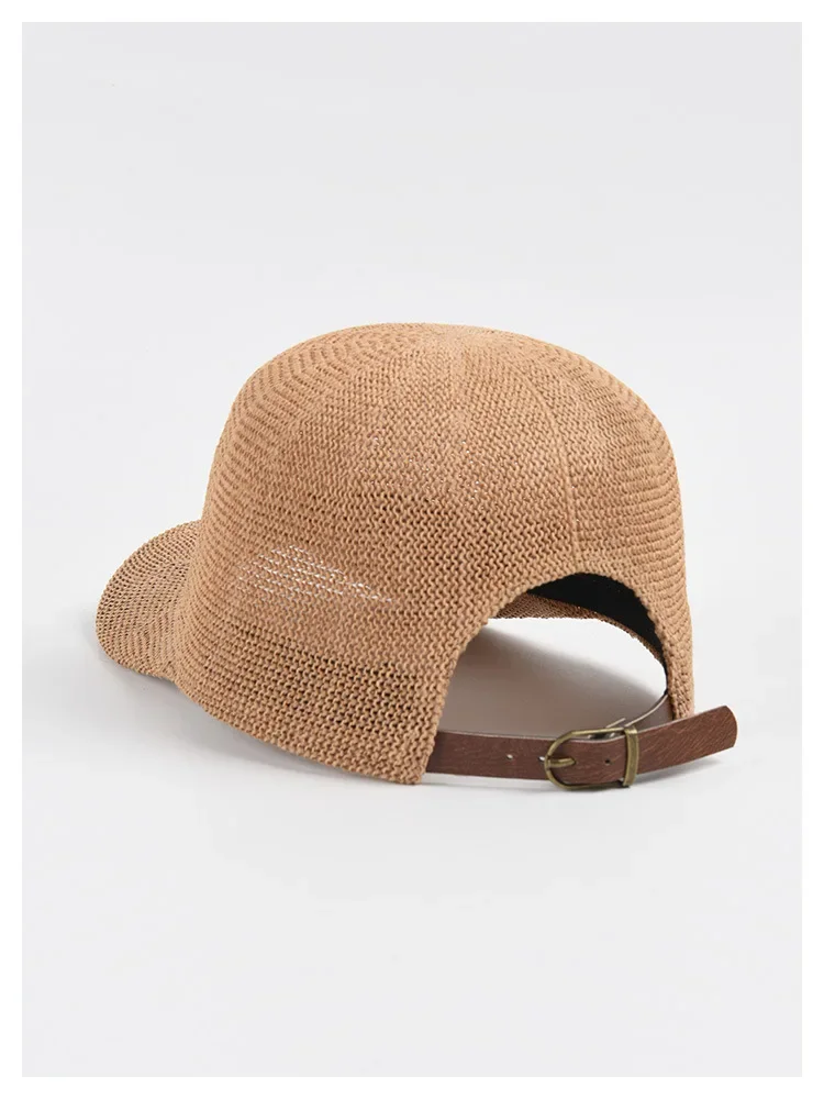 2026 Neue Sommer Atmungsaktive Stroh-Baseballkappe für Herren, Outdoor Papier-Sonnenhüte für Damen, Einfarbige Verstellbare Strandhüte im Großhandel – Detail 20