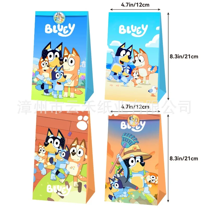 

2024 New Bluey Bingo Creative Cute Candy Gift Bag Christmas Birthday Party Candy Popcorn Festival Gift Packaging Paper Bag