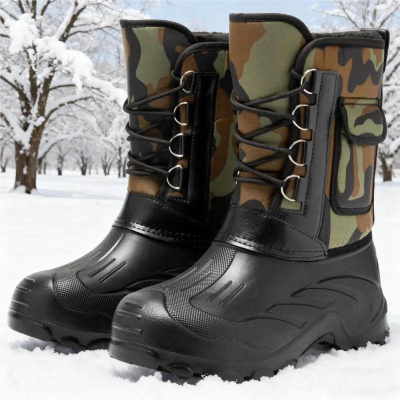 

Men's Boots Snow Outdoor Shoes For Men Keep Warm Cotton Shoes Boots Male Hiking Sneakers Winter Men's Fur Footwear Working Shoes