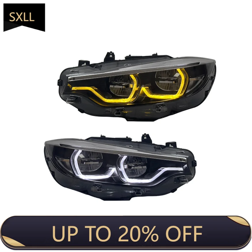 

SXLL Подходит для F32 F33 F36 F80 F82 M3 M4 Желтый DRL Светоизлучающий диод Фара Ikon Style Дневная фара Высокая