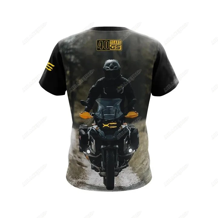 For BMW GS ADVENTURE 40 Years Motorrad Motorcycle T-Shirt Men's Motorsport Racing Team Quick Dry Jerseys Black