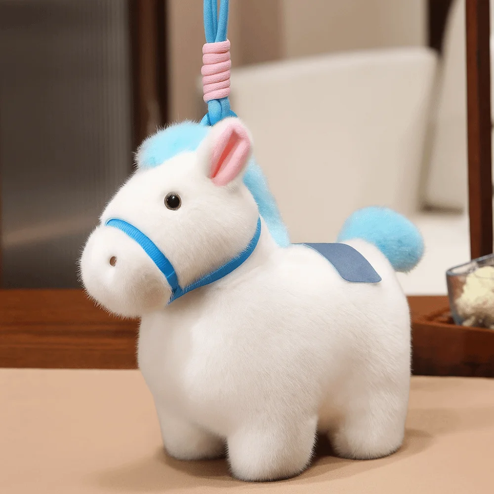 Leuke Cartoon Pony Hanger Steed Pop Mascotte Pop Chinees Nieuwjaar Cadeau Chinese Stijl Gevulde Zodiac Pony Beeldje Feestelijk Decor