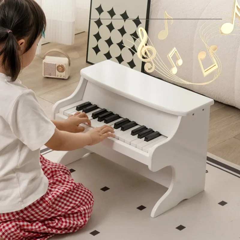 Wooden Children's Electronic Organ Piano Unique Design Beginners 25-key Upright Piano Learning Education Comfortable Toy