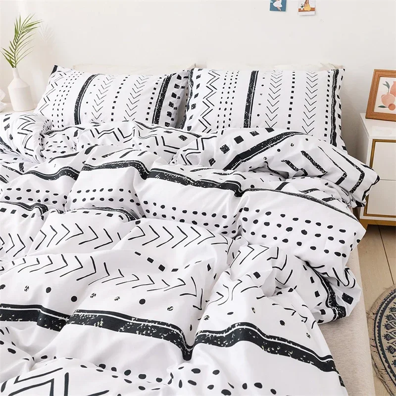 

New Printed Soft Bedding Set, Duvet Cover Set, Affordable and Durable, King Size Comforter Covers, Pillow Cases, Full Queen Size