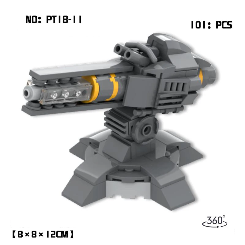 

MOC Military Army building blocks Assembling cannon model toys Gatling Missile Railgun bazooka radar set children birthday gift