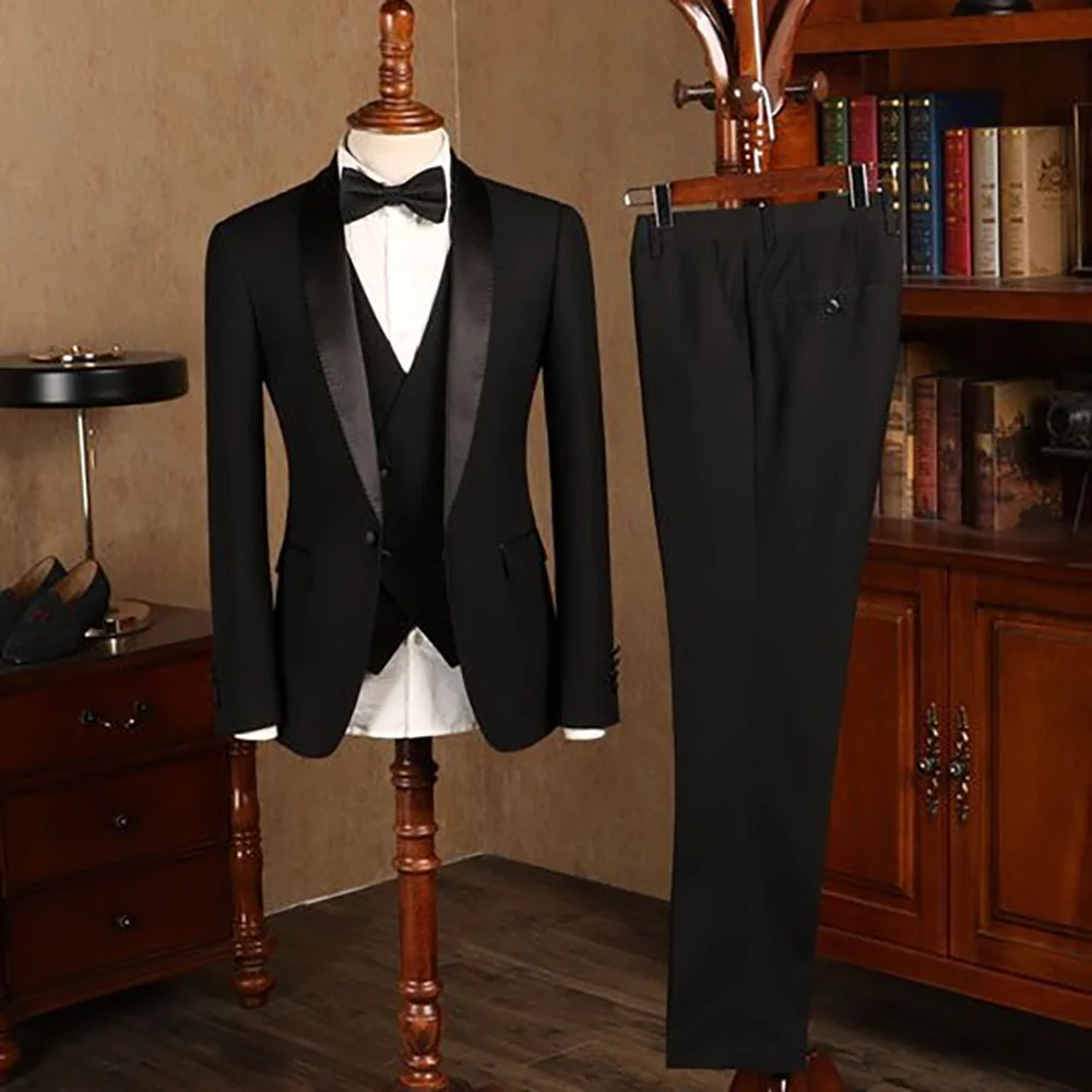 

Формальный мужской костюм, комплект из 3-х предметов, куртка, брюки, жилет, свадебный смокинг жениха, высококачественный бутик, шикарная одежда Traje De Hombre Elegante