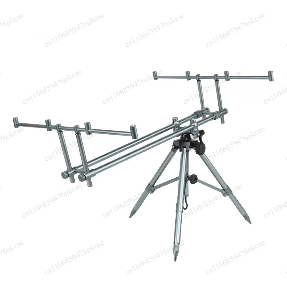 Fishing rod rack, fishing supplies, aluminum alloy tripod, high and low rotating adjustable ground knob tripod