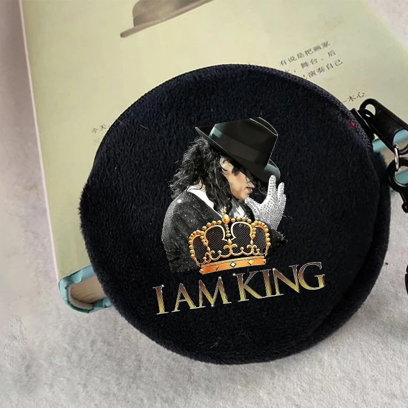 Michael Jacksons Series Mini Wallet Superstar MJ Portable Coin Purse Round Key Organizer Pouch Headphone Storage Birthday Gift
