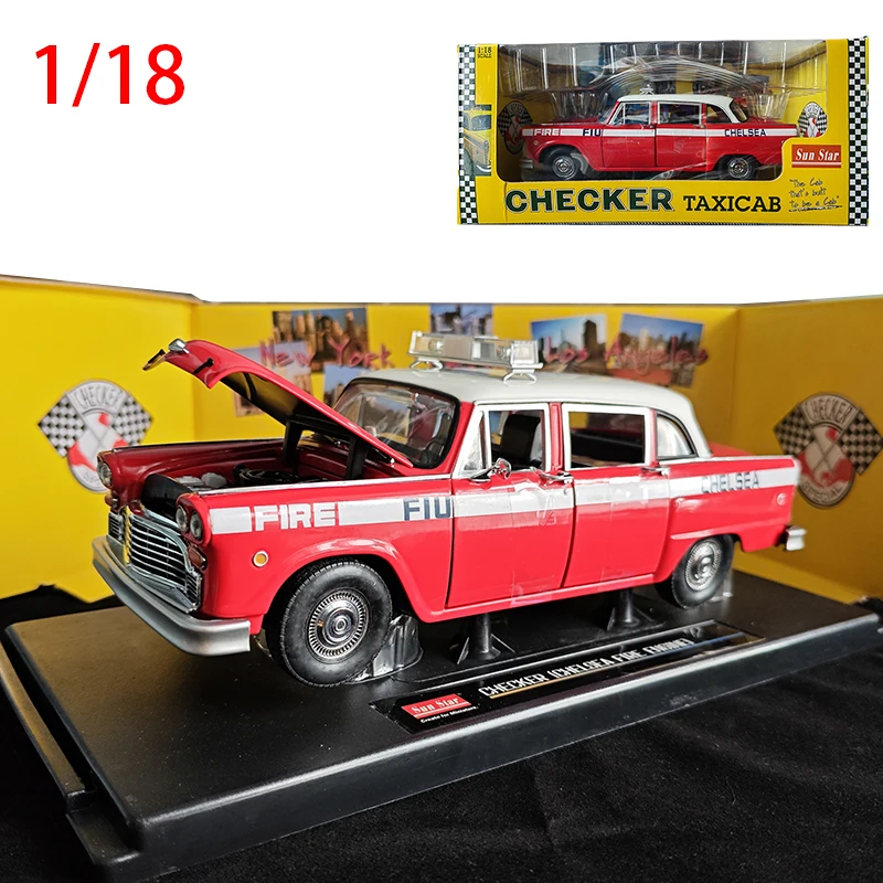 Diecast 1/18 Size Checker A11 Model Car American Classic Fire Police Car Alloy Car Model Toys for Boys Collection Special Offer