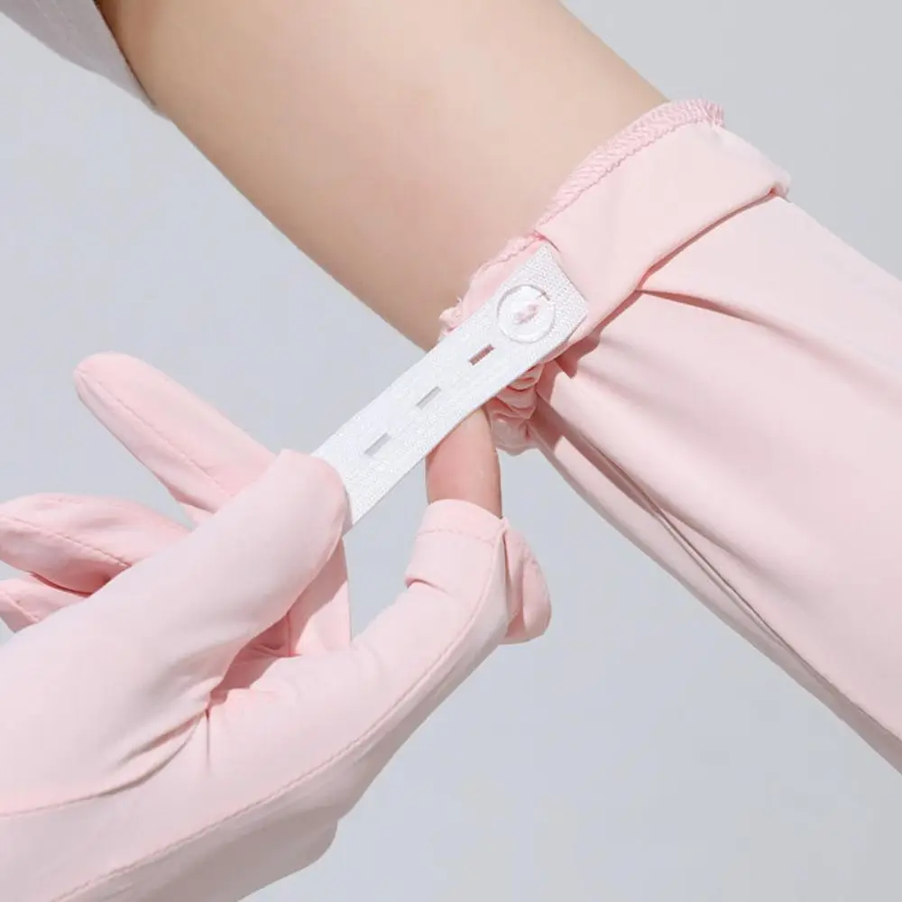Sun Protection Elastic Long Ice Silk Sleeves Thin Solid Color Sunscreen Arm Covers UV Insulation Anti-UV Cycling Gloves Driving