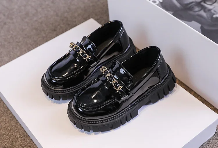 Frühling Herbst Jungen Mädchen Dickbesohlte Lackleder Oxford-Schuhe Kinder Weichbesohlte Rutschfeste Schul-Loafer Kinder Freizeit Schüler Schuhe – Detail 17