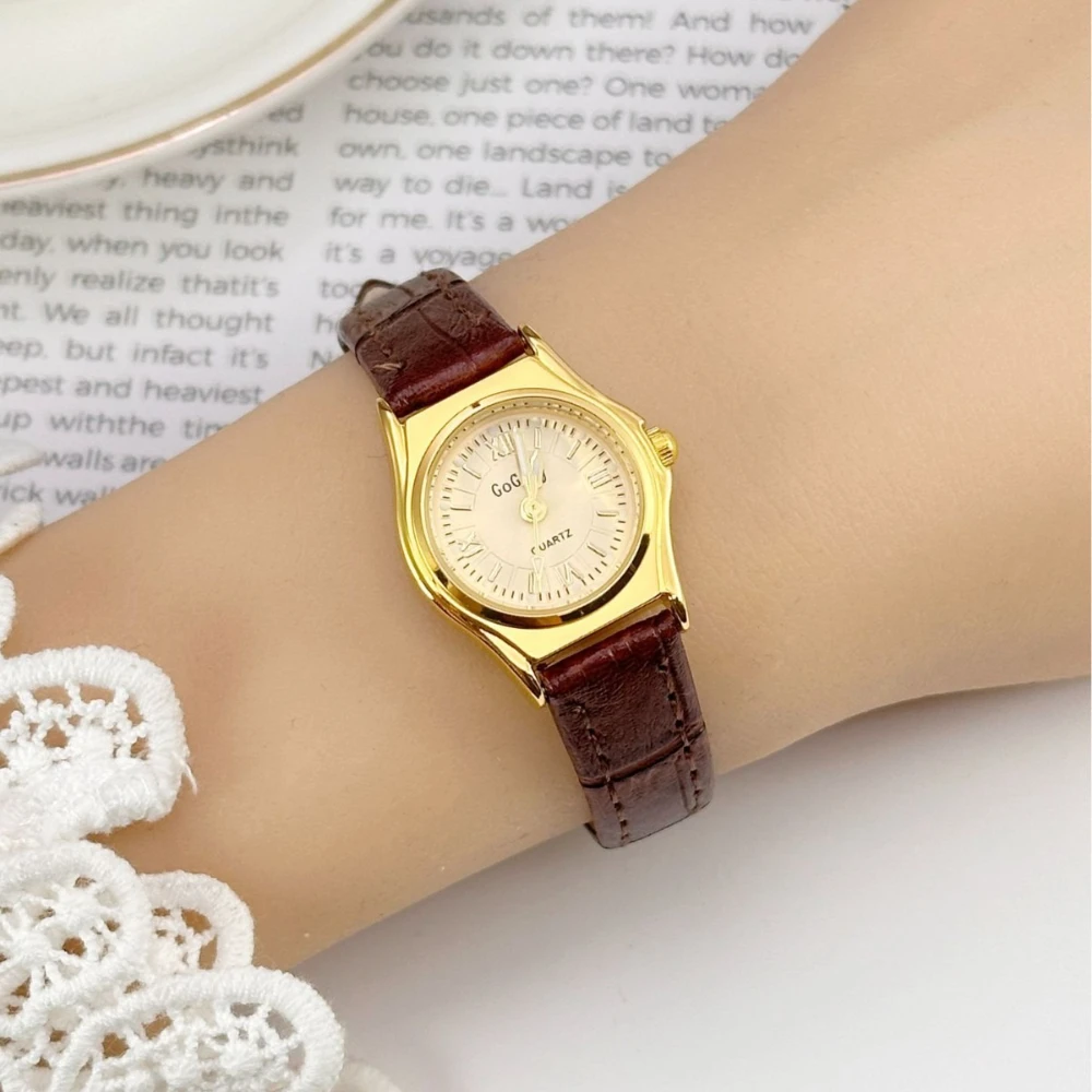 Роскошные кожаные часы для женщин, женские кварцевые часы из нержавеющей стали, платье, элегантные женские часы, модные часы