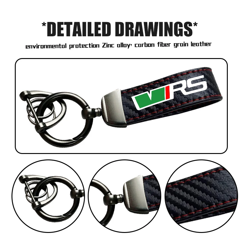 For Skoda High-Grade Leather Motorcycle Keychain Holder Keyring Kodiaq Octavia 2 3 Rapid Karoq Fabia Kamiq Superb