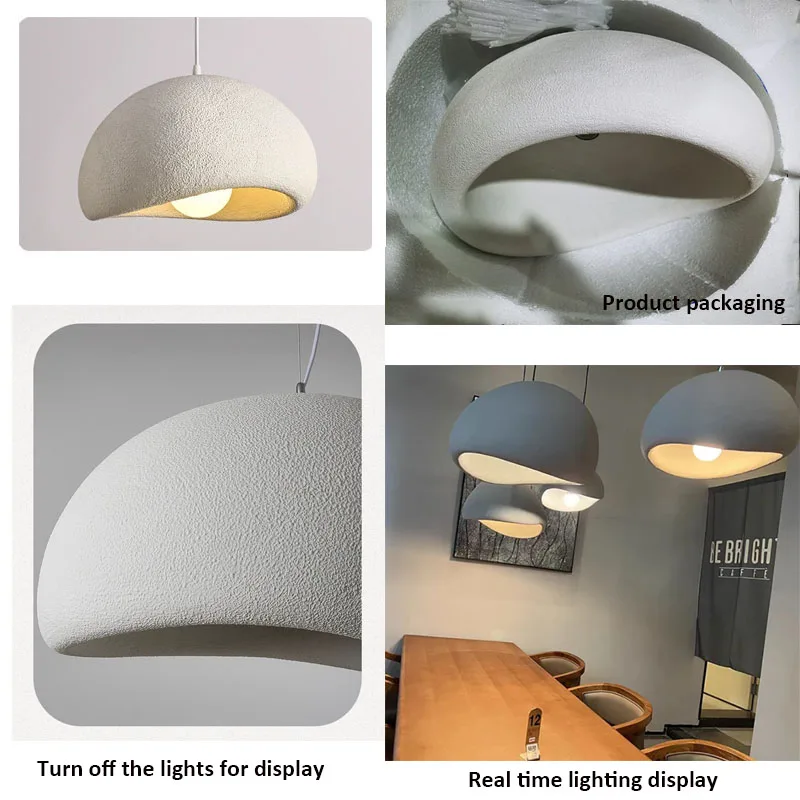 Nordic E27 Living Room Wabi Sabi Style Restaurant Droplight Hotel Decoration Lighting Chandelier Resin Bedroom Pendant Light image 3