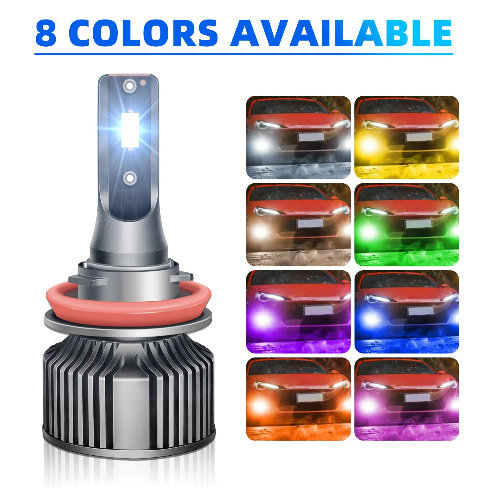 

12V 50W LED Headlight Bulbs Fog Lamp Fit H3 H7 HB3 HB4 HIR2 H8 H9 H11 H10 H16 9005 9006 9012