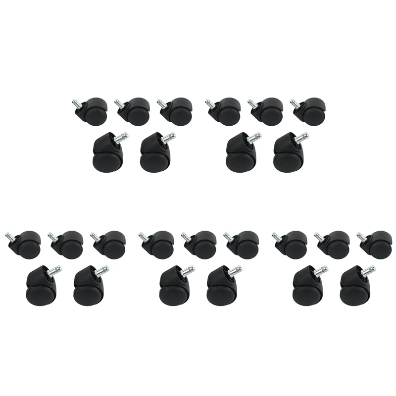 abru-50mm-オフィスチェアローラーキャスターホイール-25個セット-ブラック