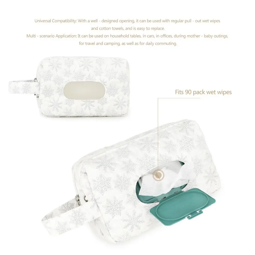 2-in-1 Baby Diapers Storage Pouch Wide Opening Flower Pattern Stroller Storage Bags Double Zippers Portable