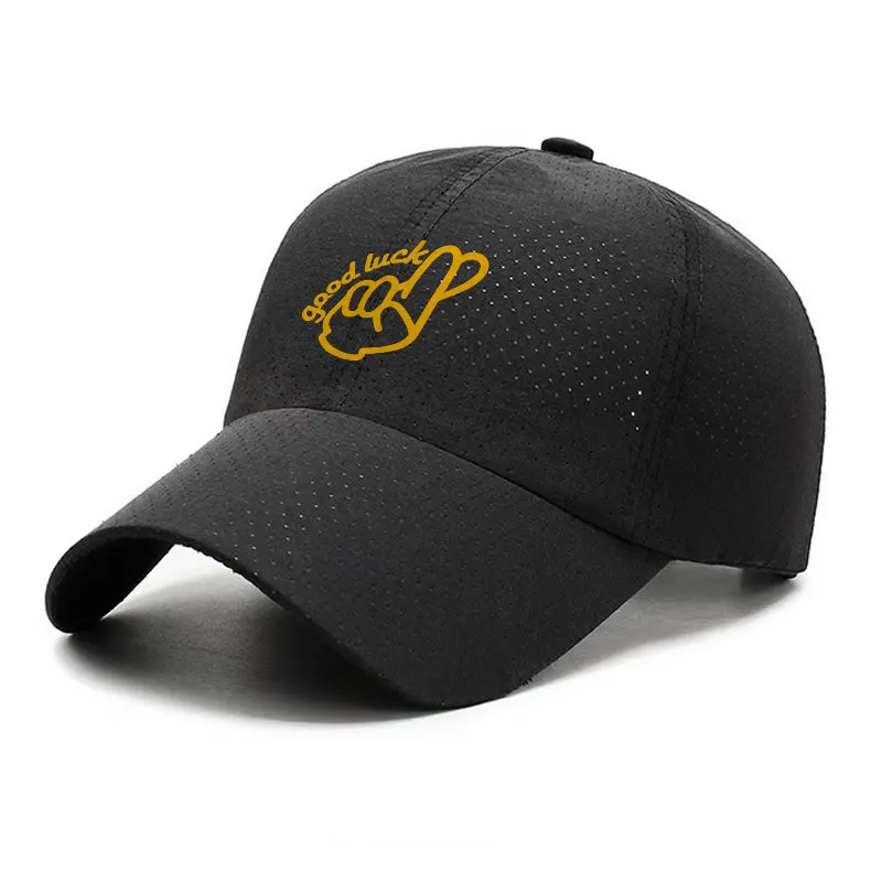 Good Luck Crossed Fingers Quick Dry Baseball Cap Adjustable Outdoor Sports Sun Hat