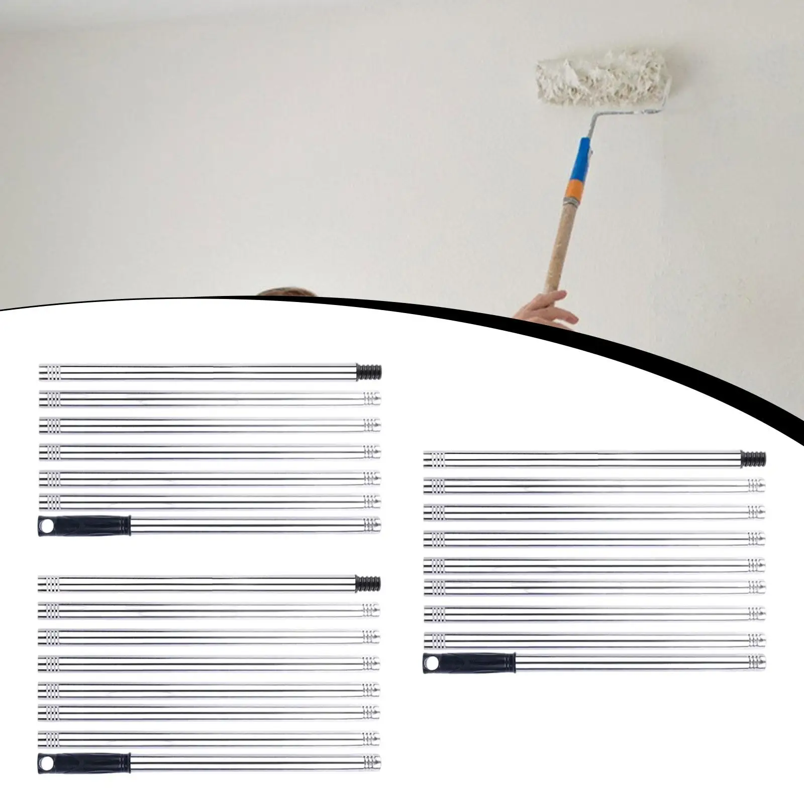 

Удлинитель малярного валика Удлинитель кисти для краски Легкий, нержавеющая сталь, регулируемый