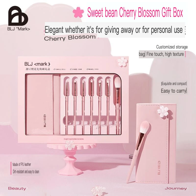 BLJ Eye Siebteiliges Set Geschenkbox Make-up-Pinsel Süßes Geschenk Beste Freundin Make-up-Pinsel Komplettes Set Lidschattenpinsel
