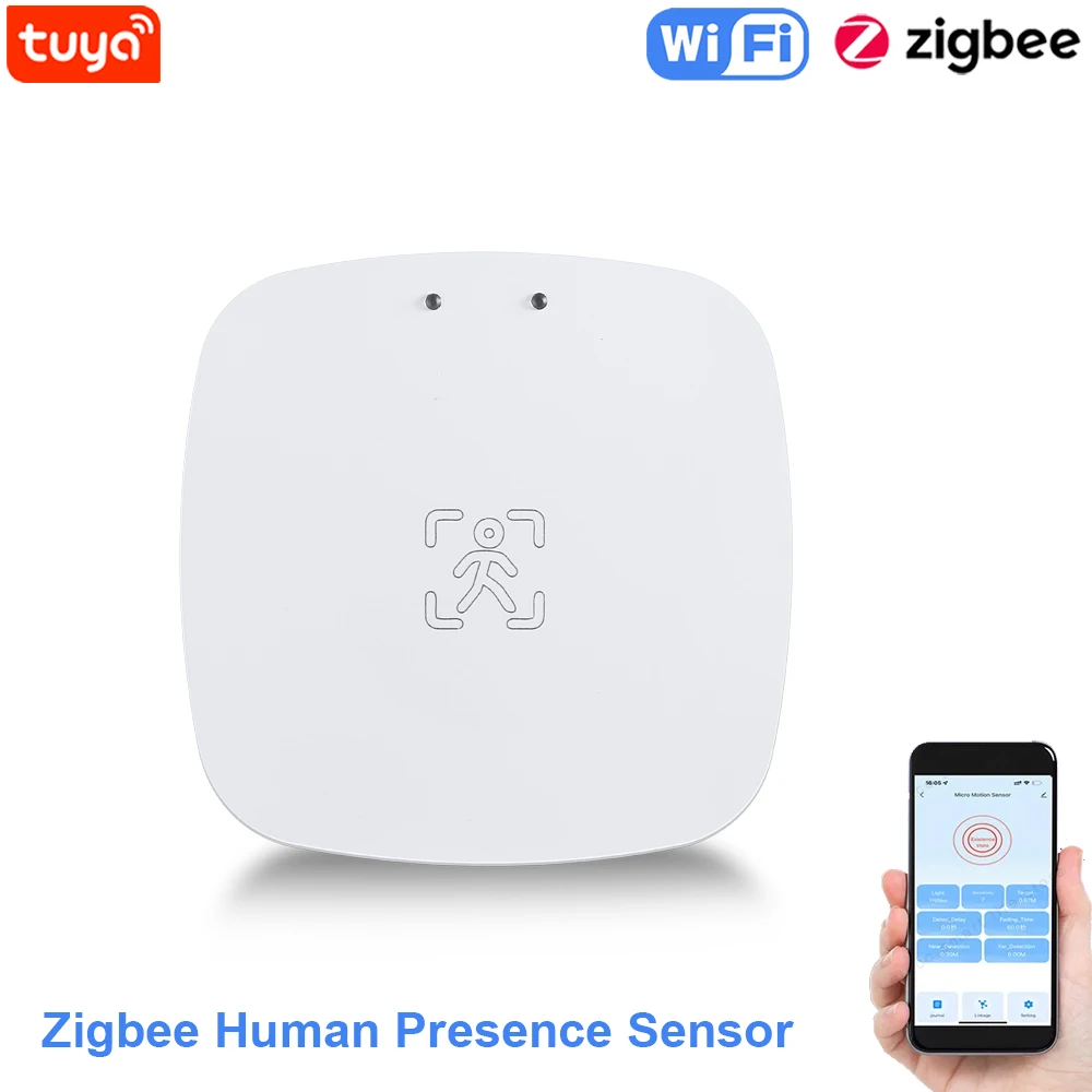 Tuya Smart WiFi/ZigBee Human Presence Detector Wave Radar Detection Sensor Light Luminosity 2 IN 1 Function Remote Monitor