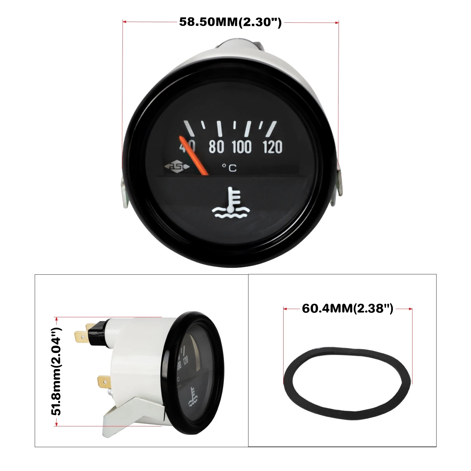 40-120℃  water temp gauge 12V 52mm Water Temp Meter for Gasoline Diesel Car Automotive instrument accessories