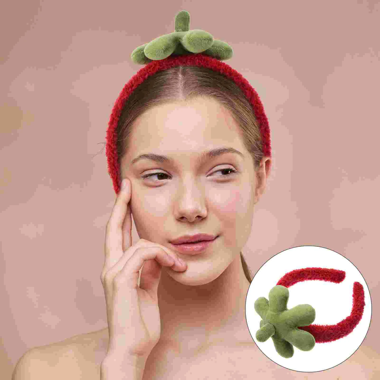 Strawberry Shampoo Strip Women's Hair Headbands Spa Makeup Face Wash Aldult Accessories Coral Fleece Facial Man for