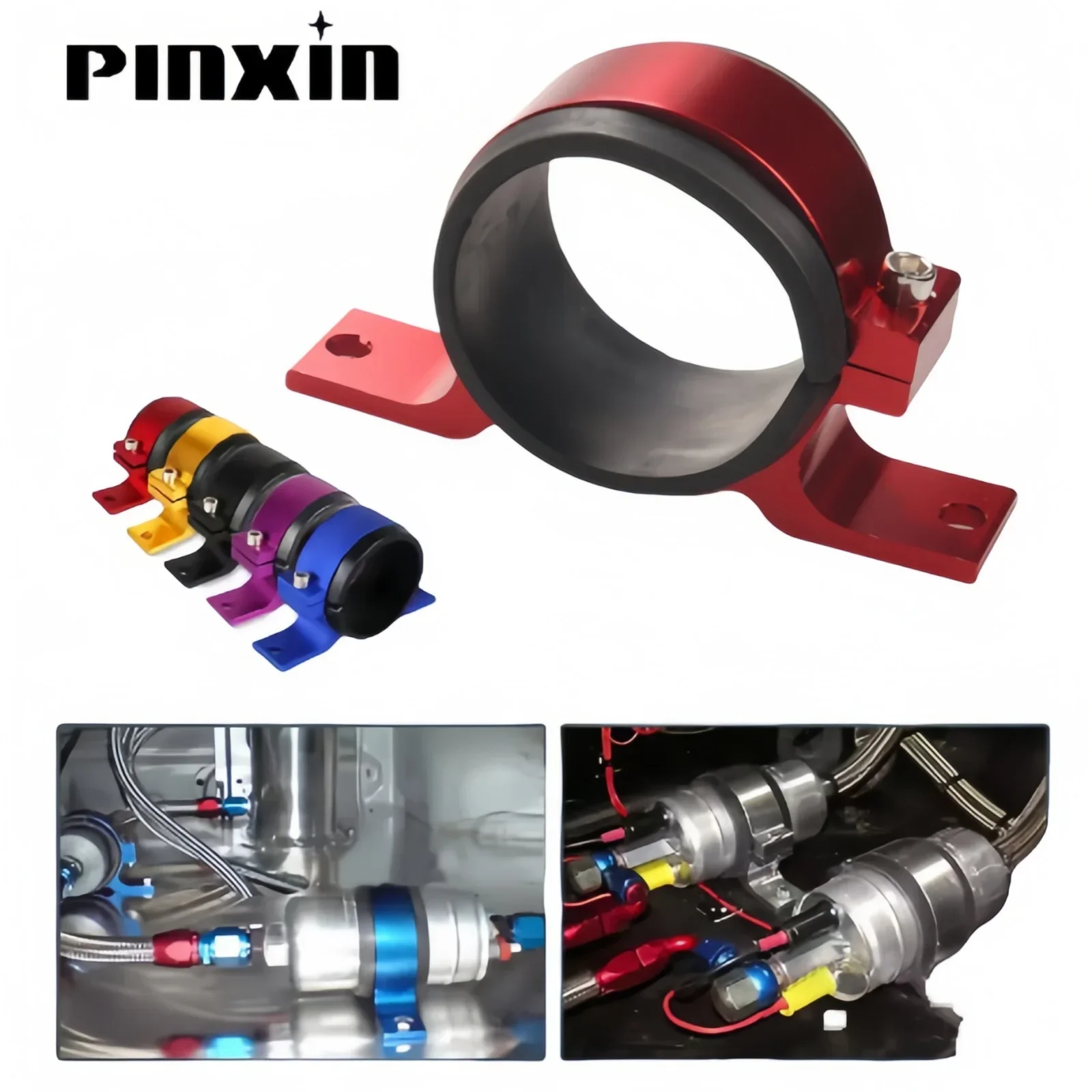 

50mm Single External Oil Pump Fixing Bracket Fuel Pump Mounting Holder Filter Clamp Car Support FF-1001-50