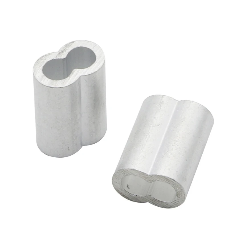 M1.0M1.2 M1.5 M2 M3 -M12 Aluminum Casing Wire Rope Ferrule Cable Ties Aluminum Crimping Sleeve 8 Shape Oval Clip Wire Rope Clamp