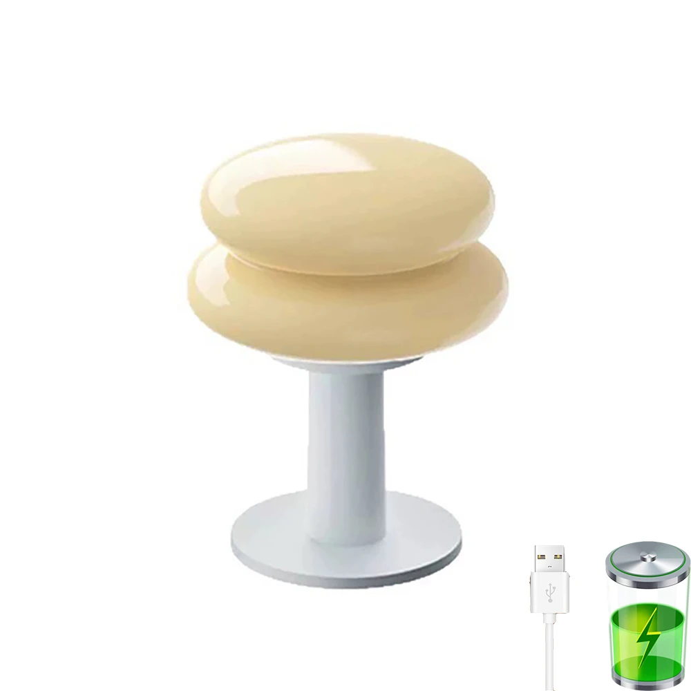 

Настольная лампа в форме хлеба с матовой текстурой, 3-ступенчатая регулировка яркости, функция пульсирующего свечения, декоративный светильник для спальни