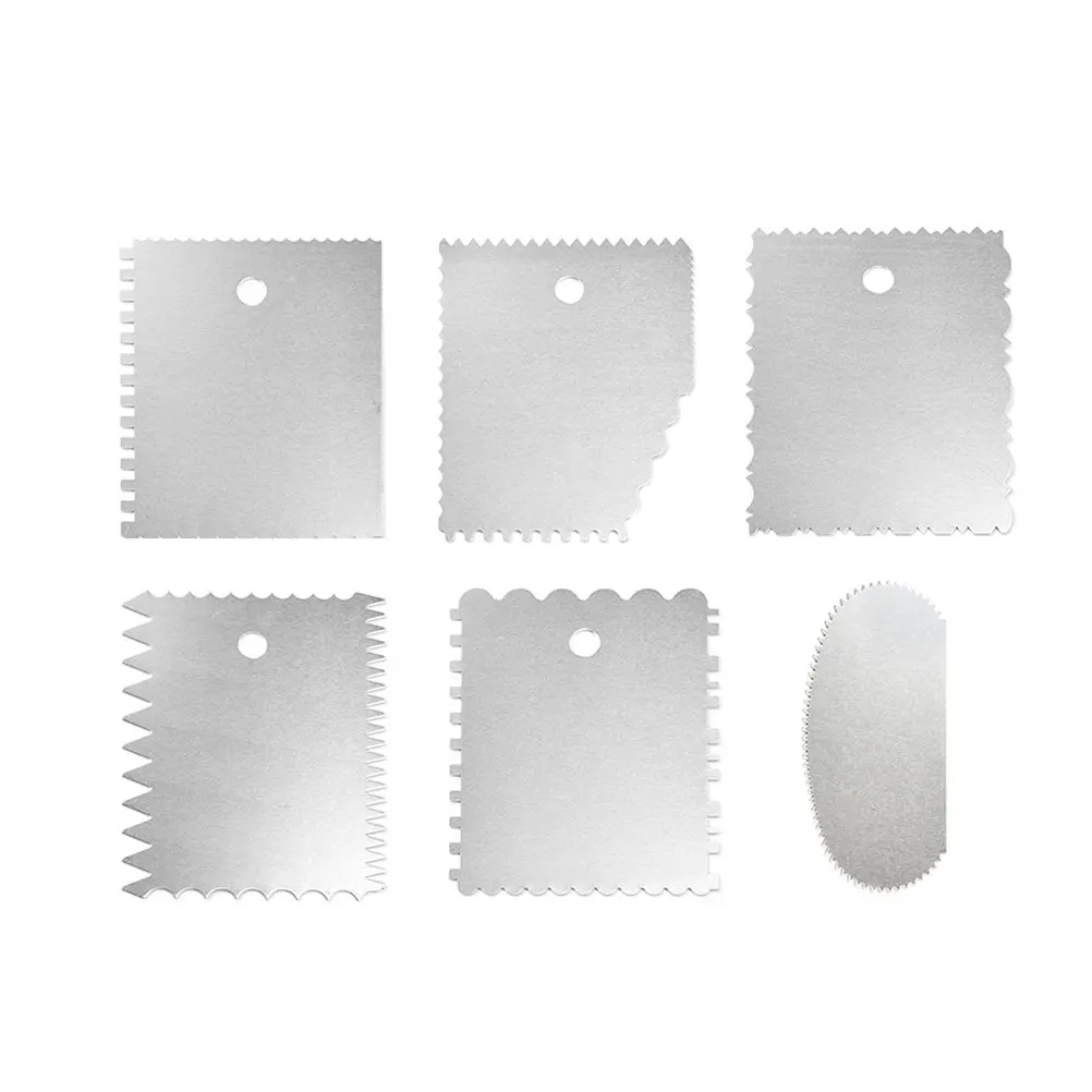 

6 Pcs Fondant Smoothing Tool Scraper Set Icing Spatula for Cakes Serrated Scraping Board