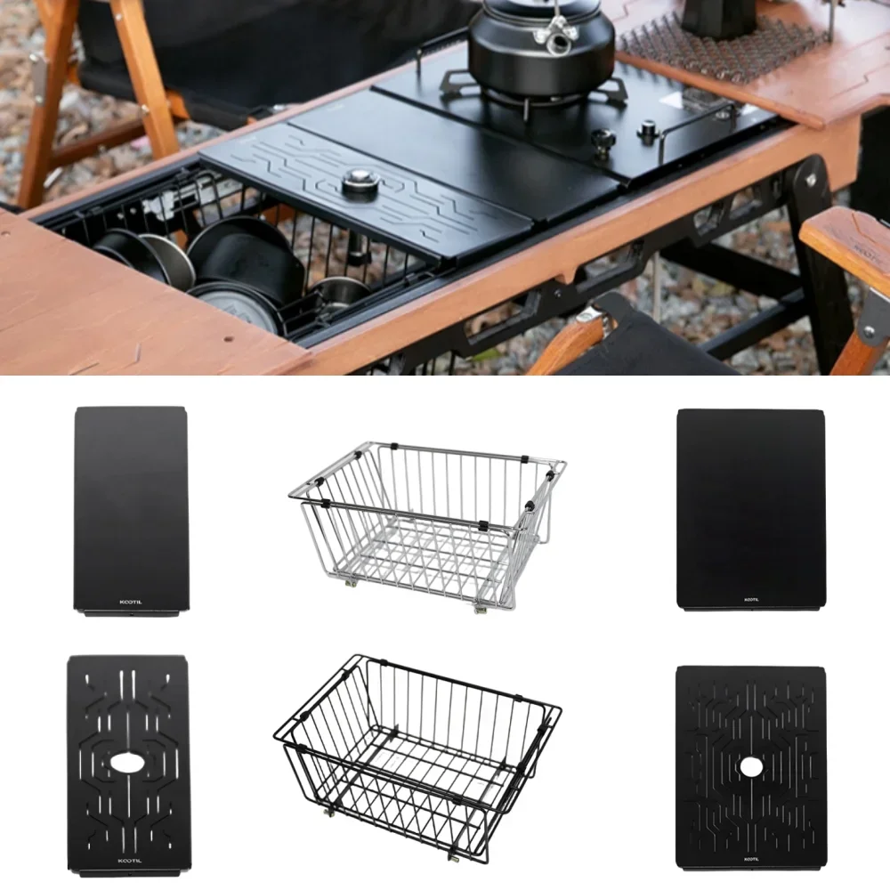 

Camping IGT Unit Board Table Lightweight Aluminum Alloy Panel Foldable Storage Basket Outdoor IGT Table Accessories New