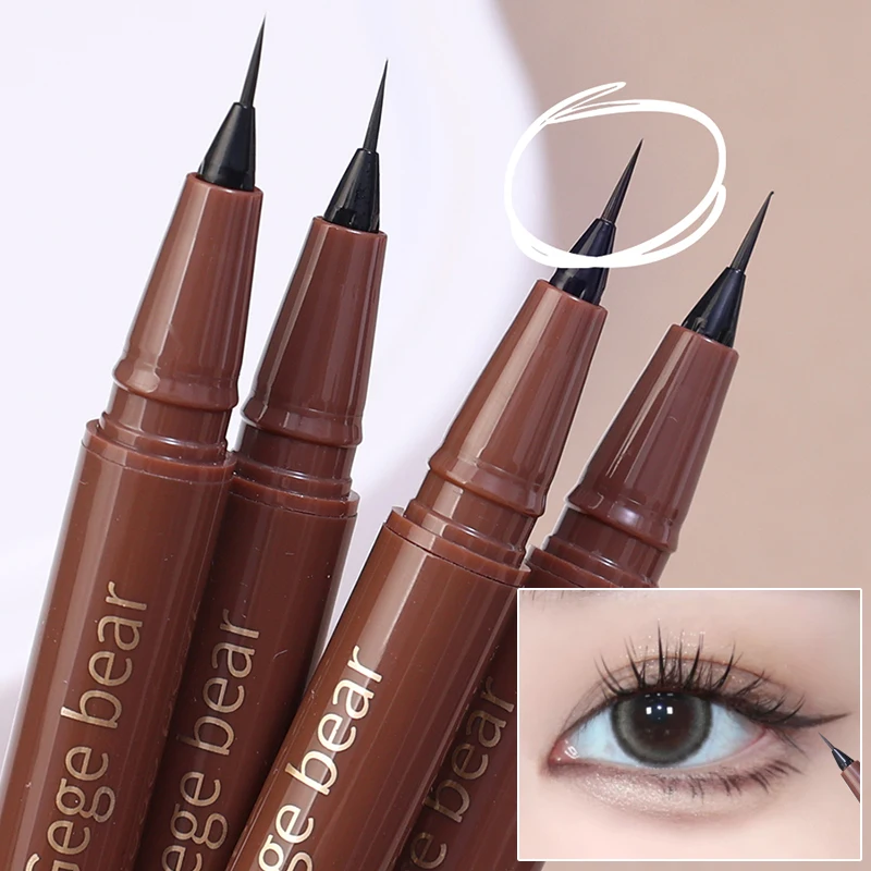 Lasting Liquid Eyeliner Pen Waterproof Ultra-fine Quick-drying Eye Liner Smooth Black Brown Lower Eyelash Lying Silkworm Makeup