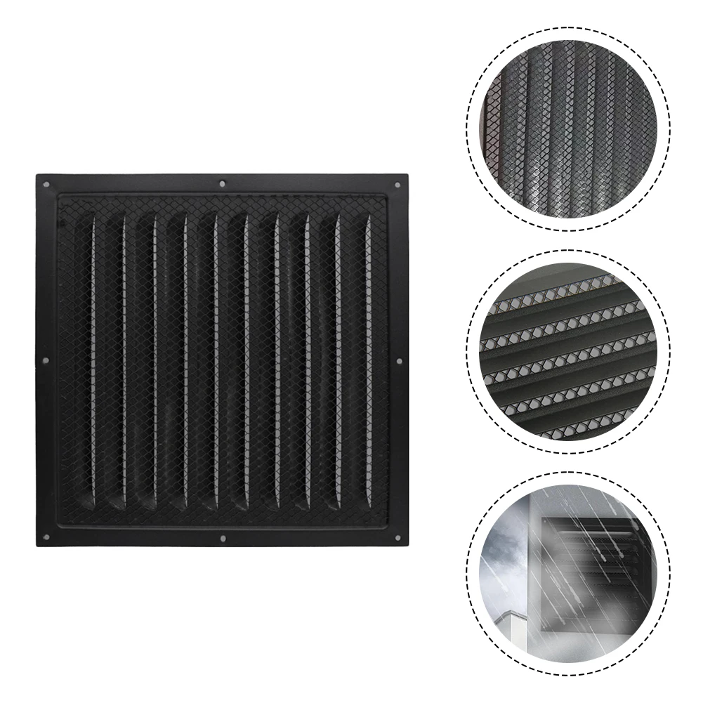 Air Vent Grille Ventilation Cover Metal Square Vent Wall Duct Aluminum Louver Air Vent Grille Air Outlet Insect Screen Cover