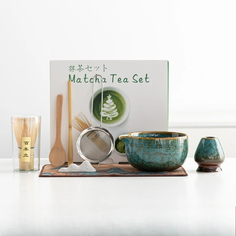 

Advanced Japanese-Style Matcha Set Ceramics Matcha Bowl Bamboo Stirrer Teaspoon Daily Household Use Gift Companion Set Tea Set