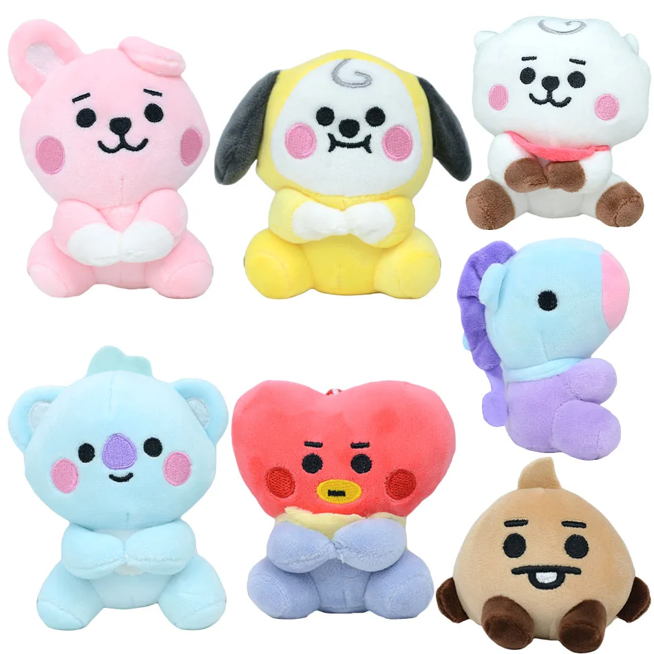 

Hot BTed 21Plush Toys Kawaii Mini Keychain Anime Pendant Ornament for Kids 12cm Bt Peripherals Soft Stuffed Animals Doll Gift