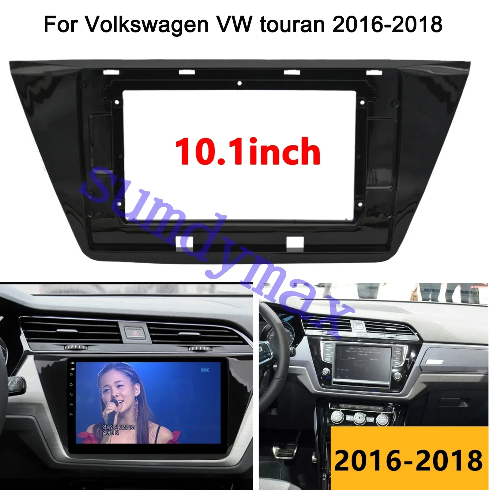 For Volkswagen VW touran 2016-2021Car Radio Fascias Installation Dash Frame 2 Din Panel DVD Gps Mp5 Android Player