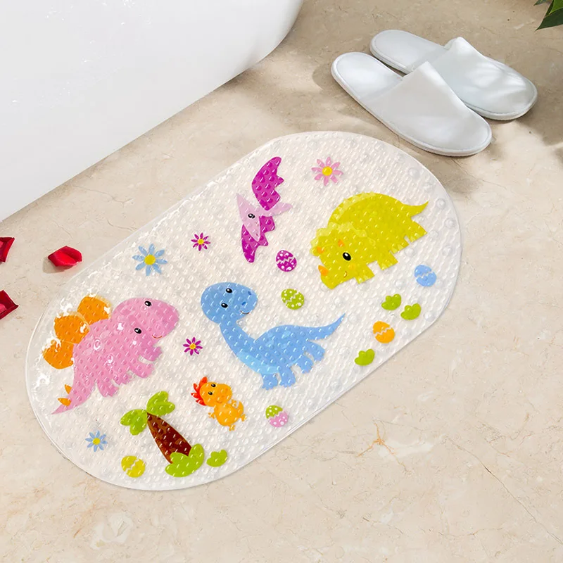 Cute cartoon anti-slip PVC bath mats with sucker 39cm * 69cm bathroom multi-color carpet bathtub non-slip shower soft massage pa