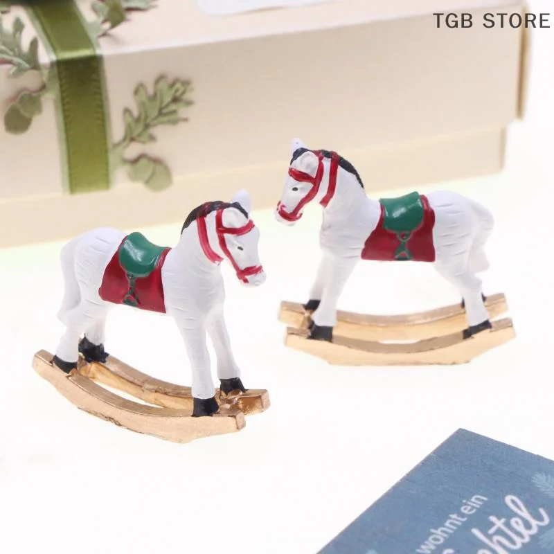 1 pçs mini decoração de natal casa de bonecas troianas modelo brinquedo 1/12 casa de boneca em miniatura acessórios quarto cena prop